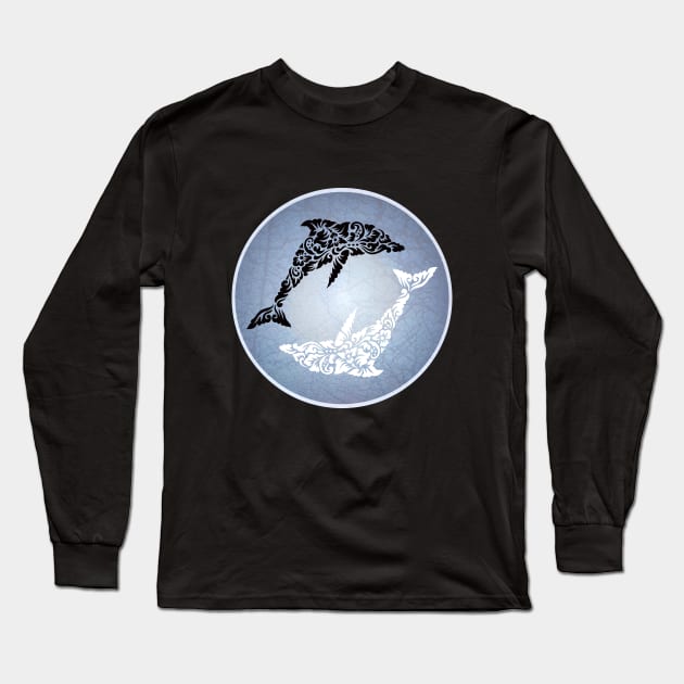 Dolphin Yin Yang Long Sleeve T-Shirt by tsign703